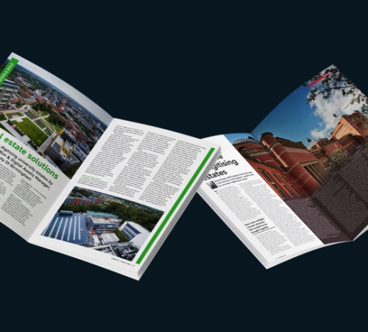 Images of press and media articles delivered by Fabrick's construction PR team for GroupBC