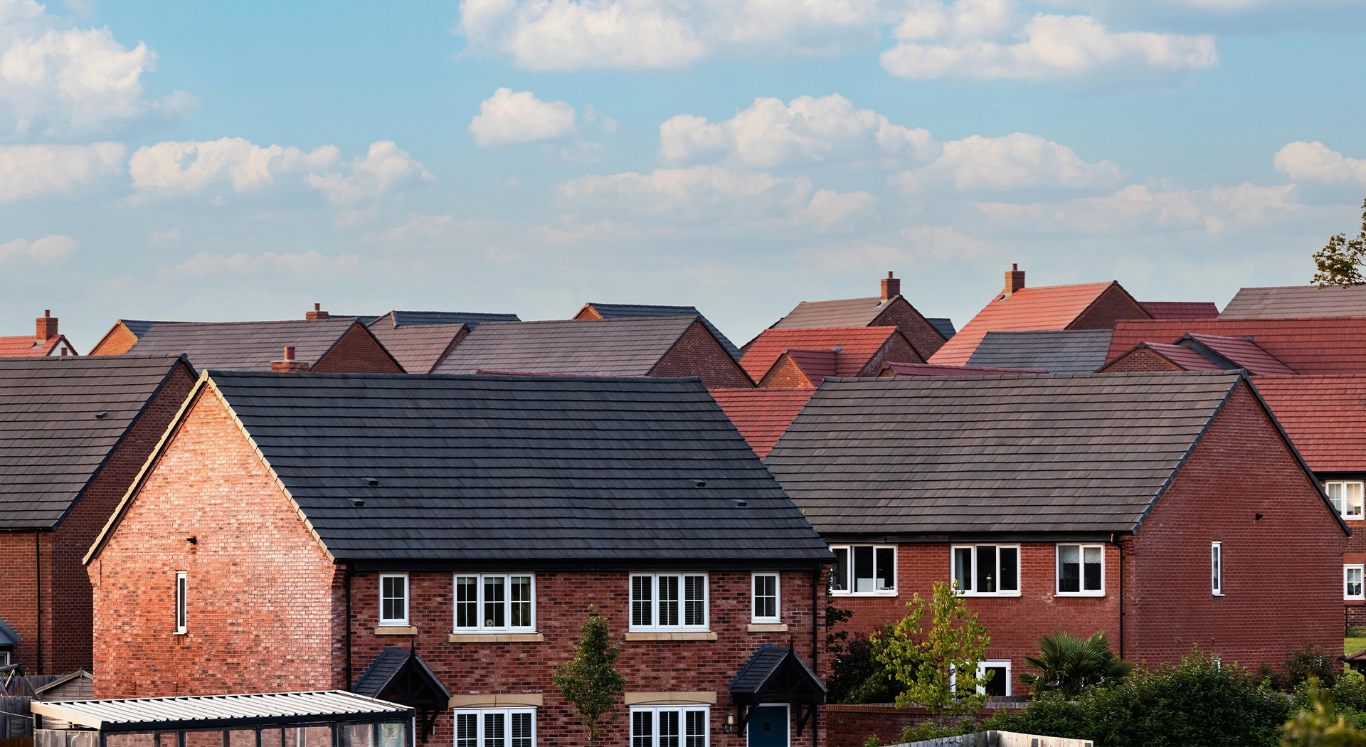 A row of new build houses