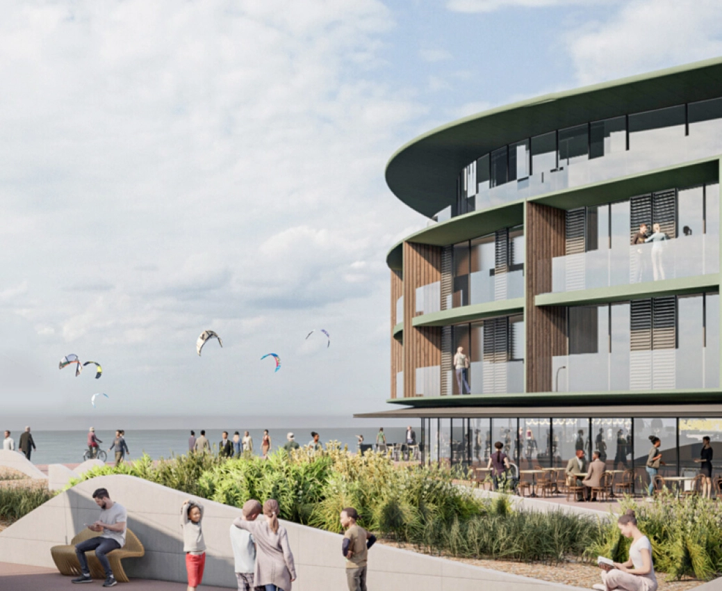 CGI Image showing the proposed Princes Parade development in Hythe, Kent