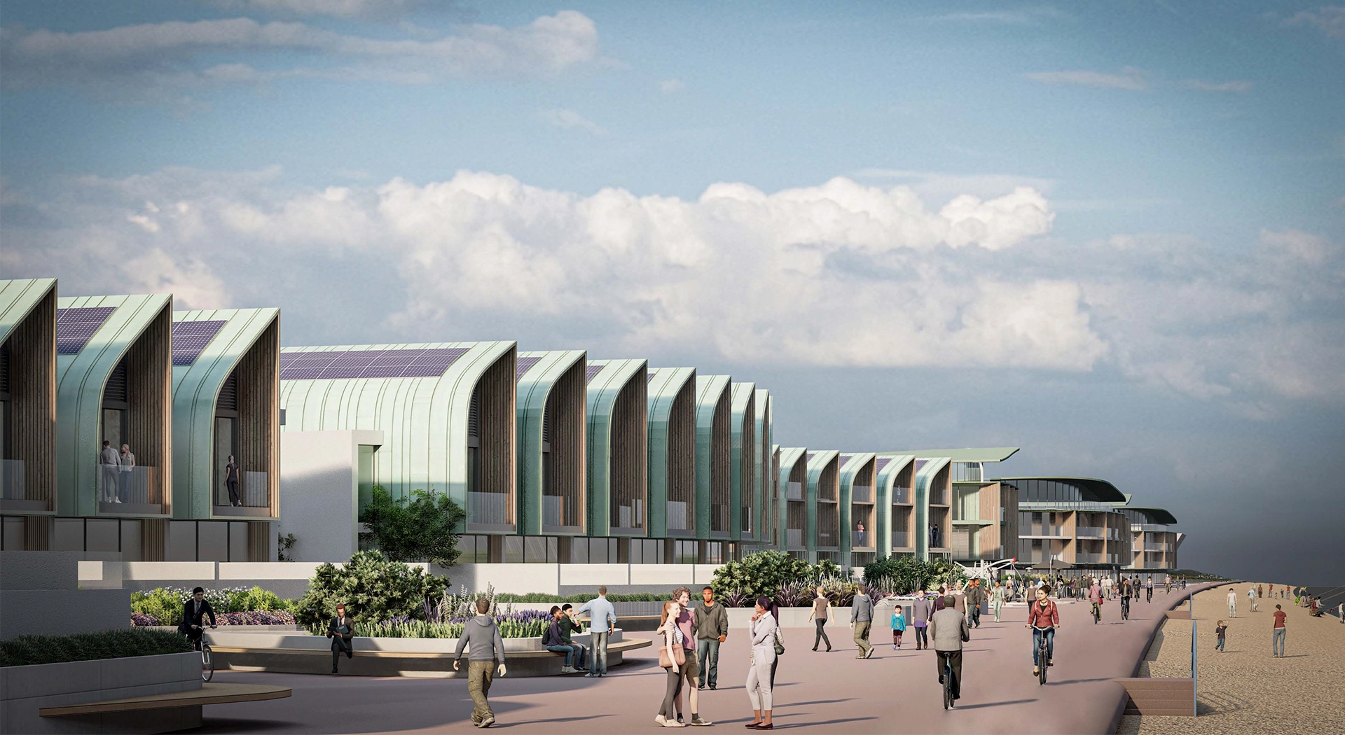 CGI images showing the proposed Princes Parade development in Hythe, Kent