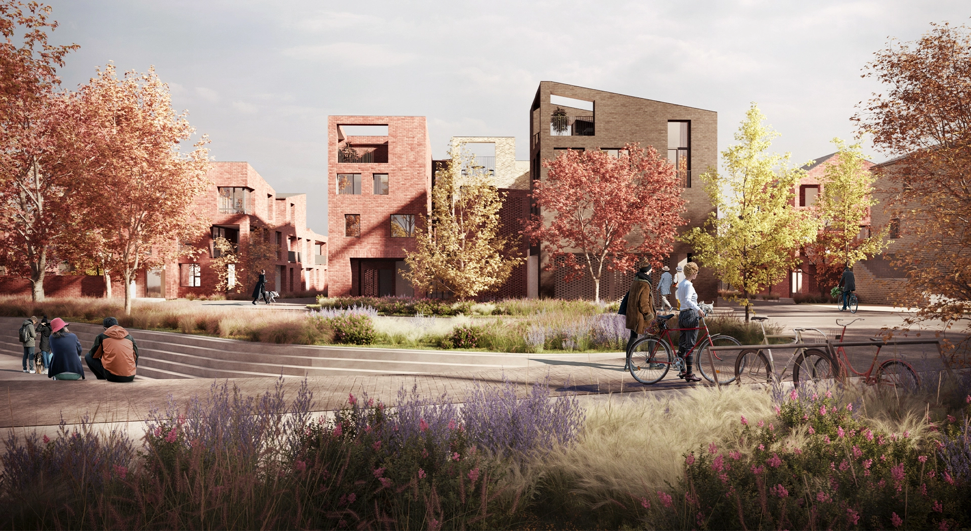 CGI images of Eddeva Park, a proposed housing development by This Land in Cambridge