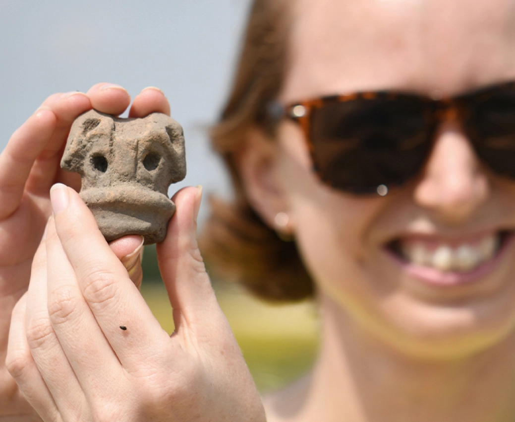 Archaeologist undertaking an archaeological dig